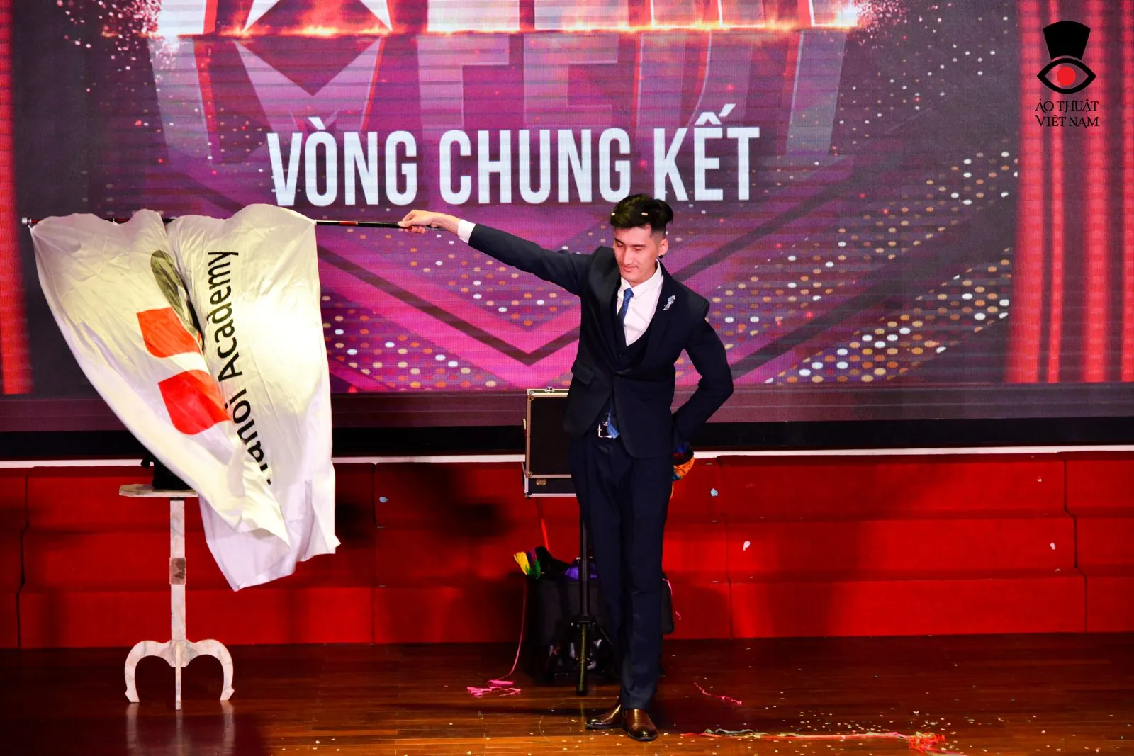 Performing at a school talent contest final